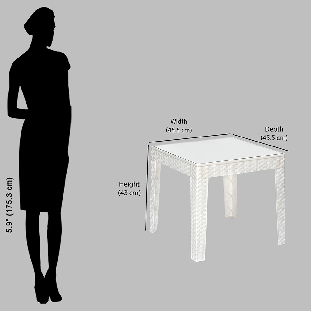 Nilkamal Breeze Center Table with Glass (Milky White) - Image 7
