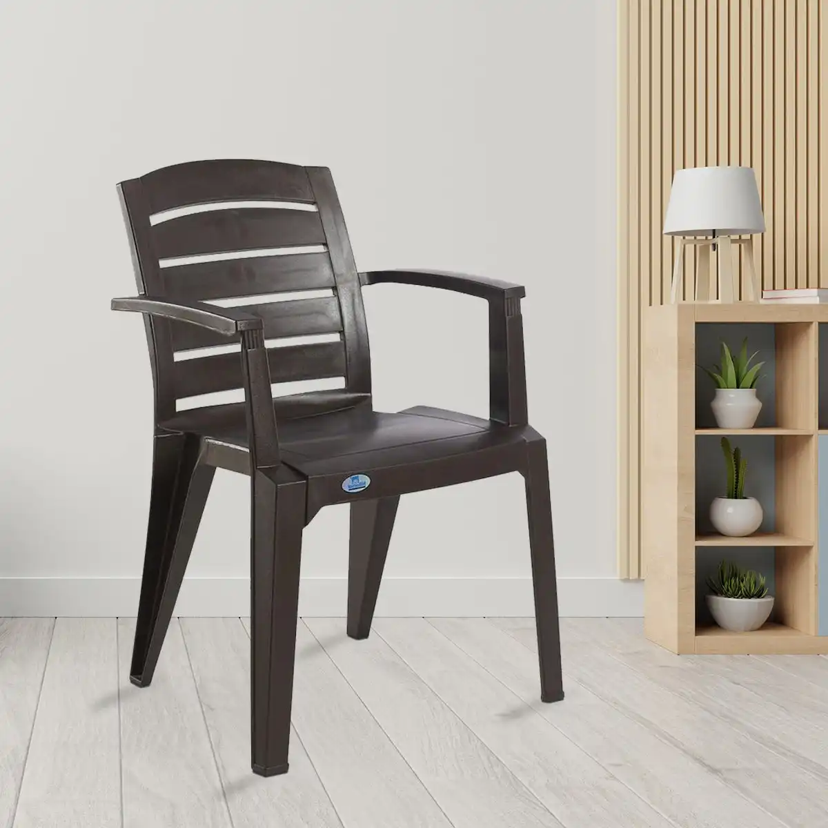 Nilkamal CHR2135 Plastic Arm Chair (Weather Brown) - Image 3