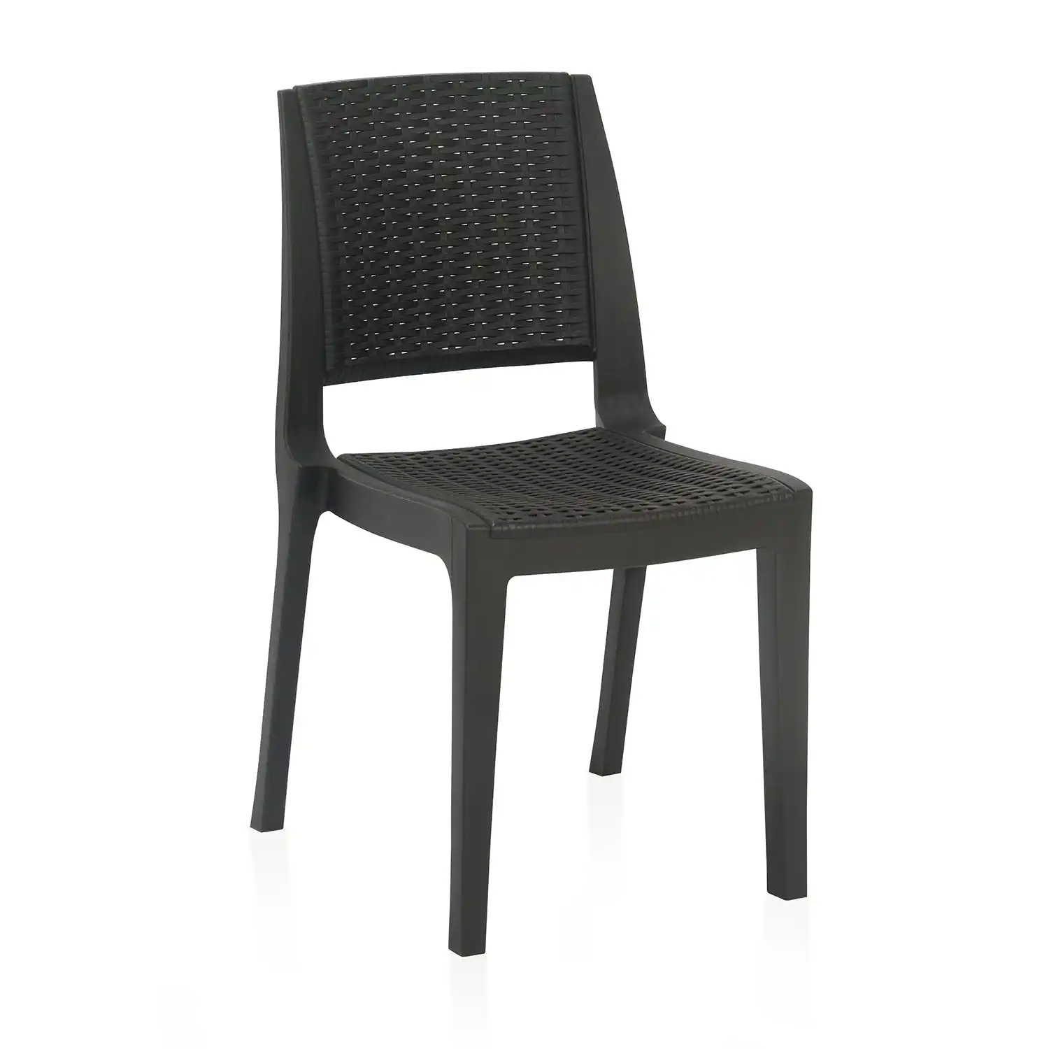 Nilkamal Enamora Plastic Armless Chair (Iron Black) - Image 5