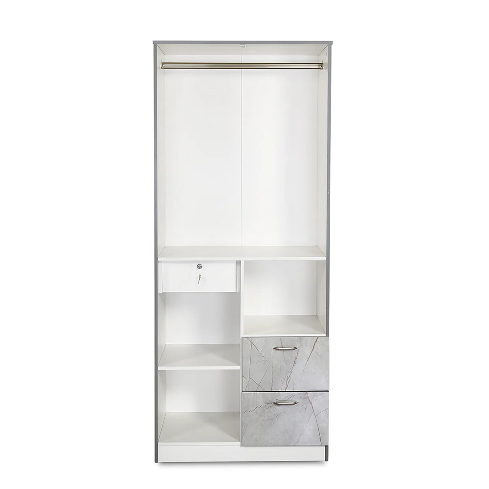 Nilkamal Marbito 2 Door Wardrobe With Mirror (White) - Image 9