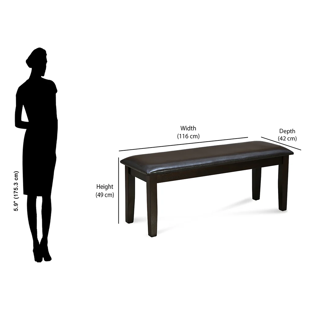 Nilkamal Tivoli Multi Use Long Sitting Bench for Living Room | Dining Room (Brown) - Image 5