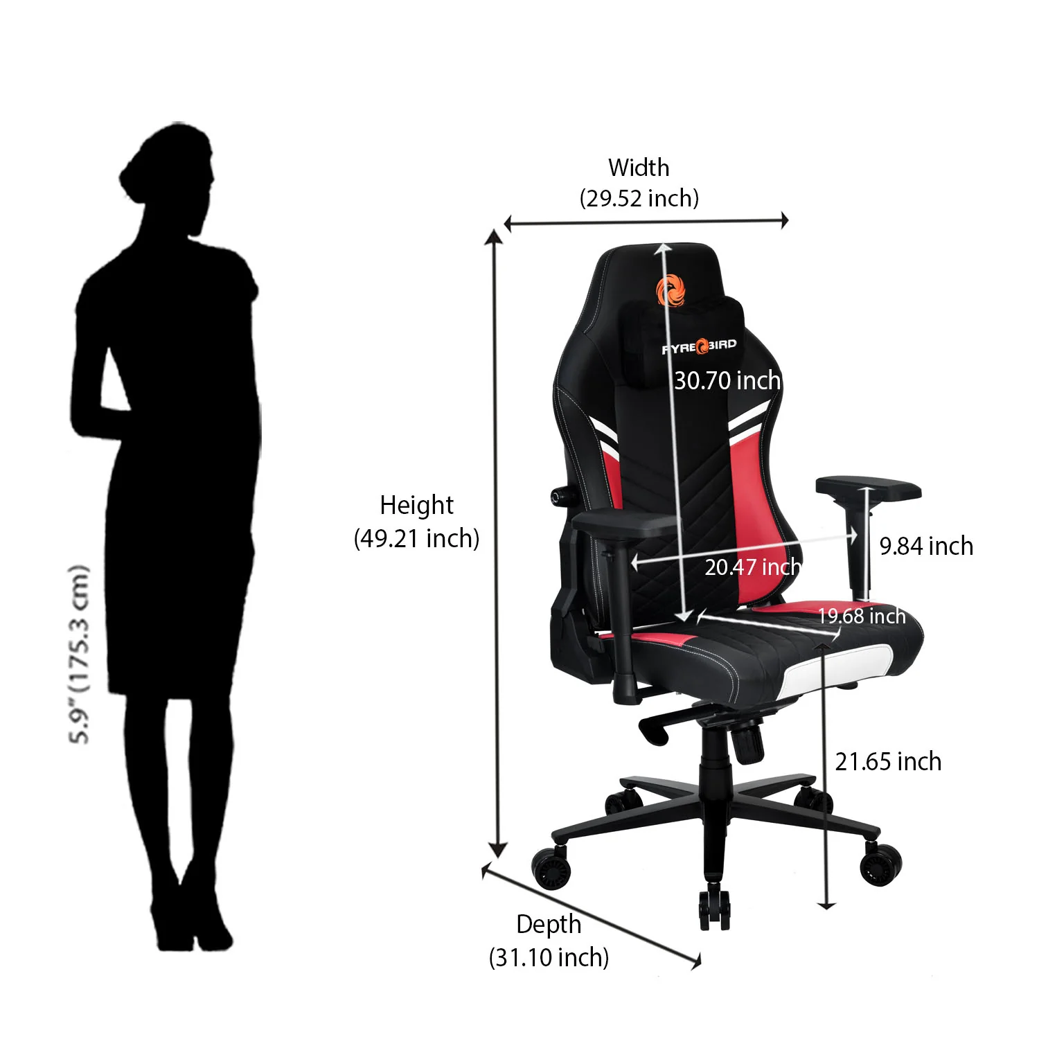 Nilkamal Fyrebird Vaden Gaming Chair (Black / Red) - Image 20