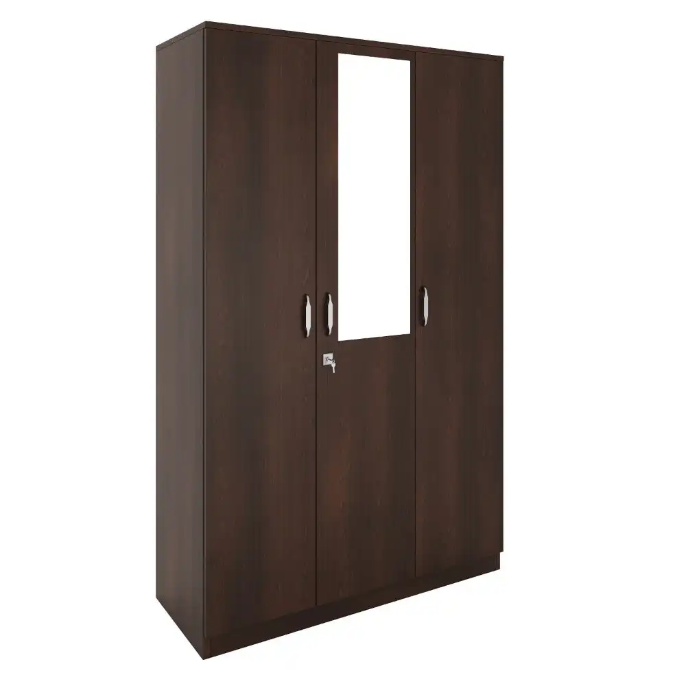 Nilkamal Willy 3 Door Wardrobe with Mirror (New Wenge) - Image 3
