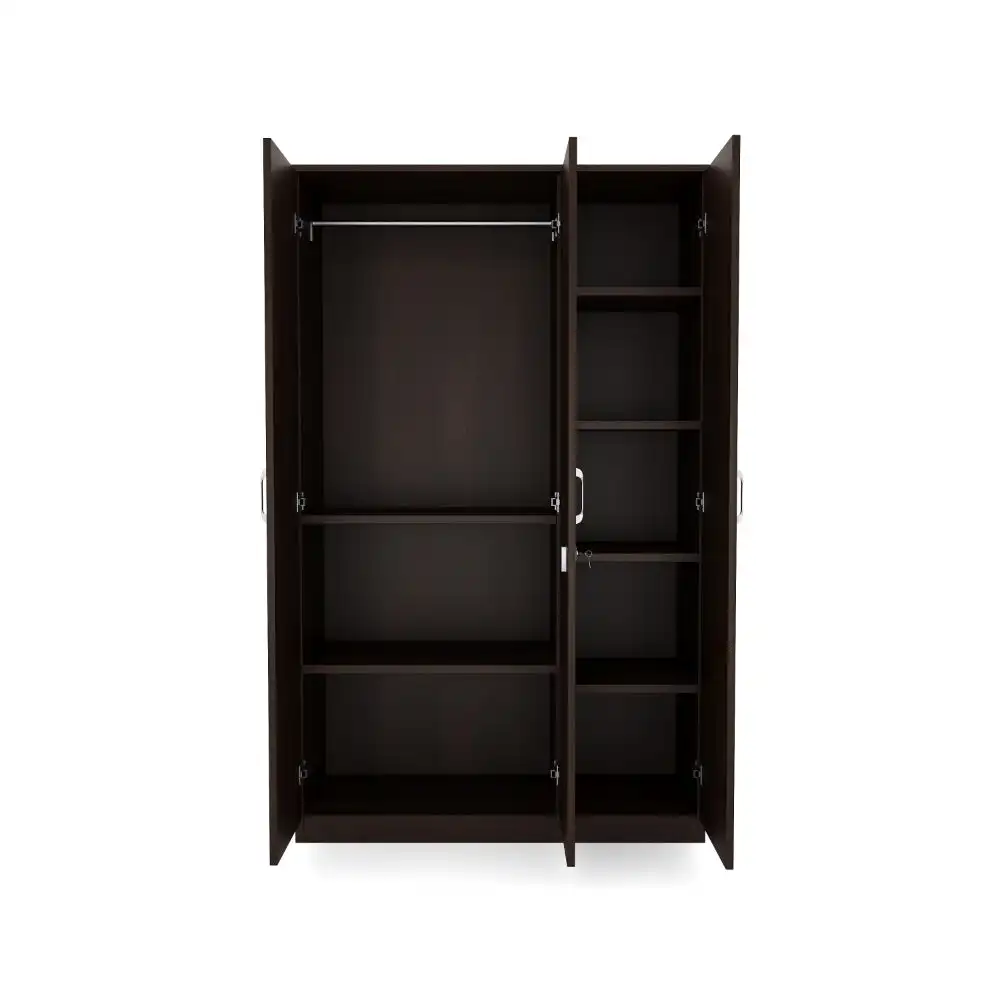 Nilkamal Willy 3 Door Wardrobe with Mirror (New Wenge) - Image 5