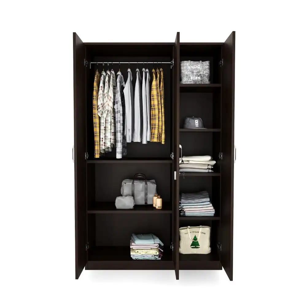 Nilkamal Willy 3 Door Wardrobe with Mirror (New Wenge) - Image 6